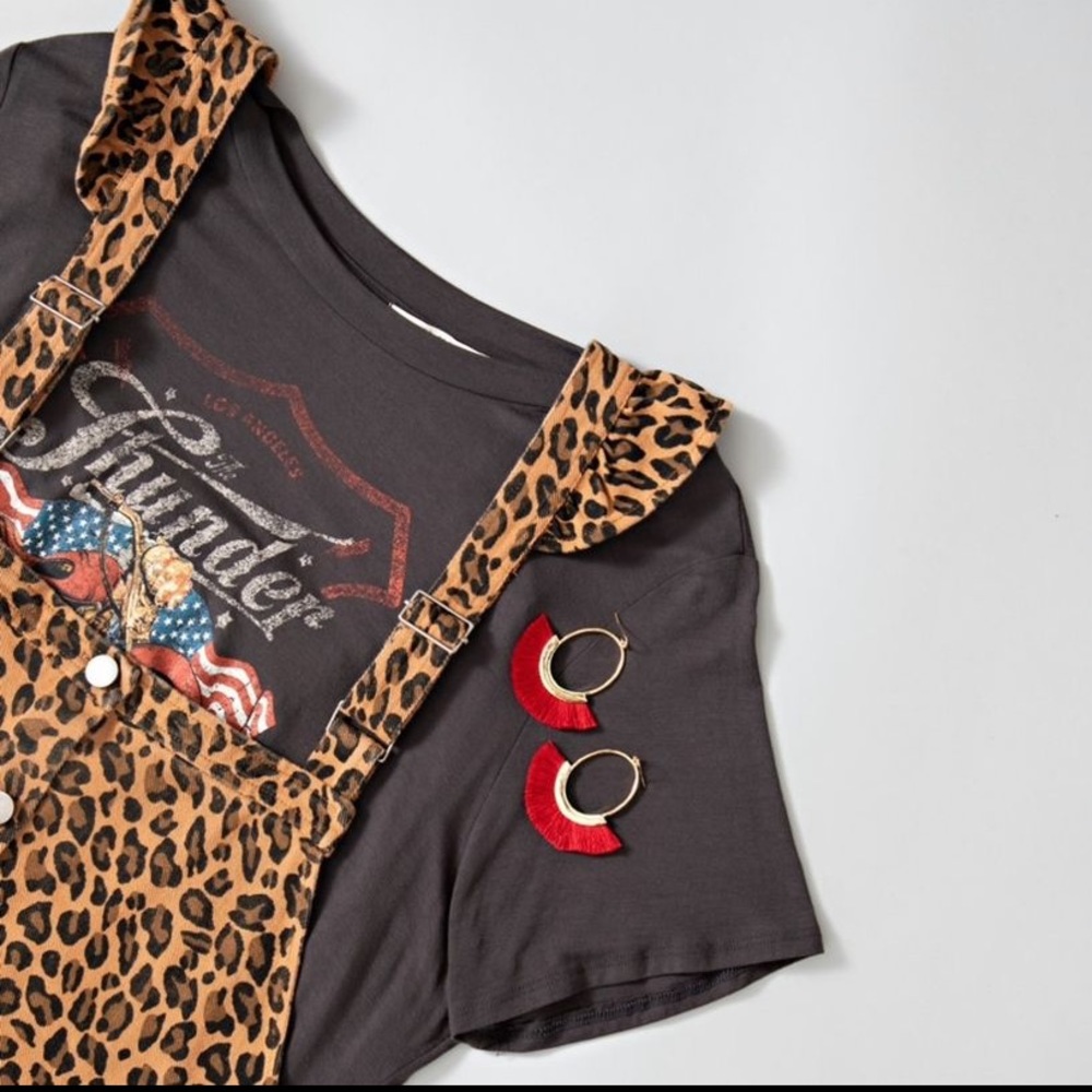 Plus size leopard overall